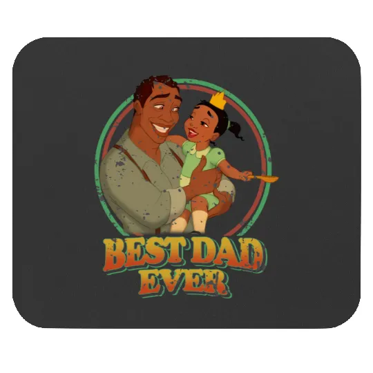 Retro James And Tiana Best Dad Ever Disney Mouse Pads