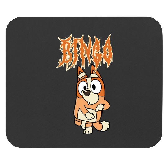 Bingo Metal Mouse Pads, BlueyDad, Black Metal, Goth Disney