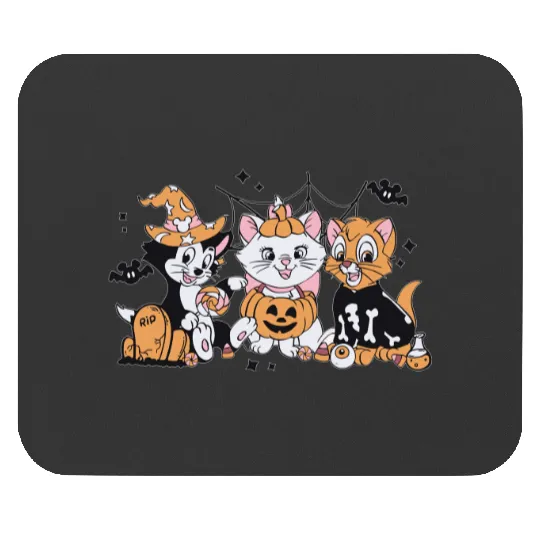 Disney Cat Halloween  Mouse Pads, Aristocats Halloween Mouse Pads, Marie Toulouse Berlioz, Spooky Season Mouse Pads, Halloween Party Mouse Pads