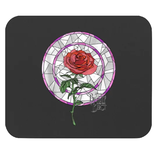Disneyss Beauty And The Beast Stained Glass Rose Mouse Pads
