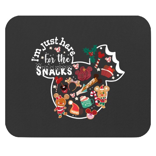 I'm here for the snacks Disney Christmas Mouse Pads, Disney snacking around the world Epcot center Christmas Mouse Pads