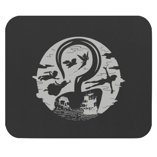 Disney Peter Pan Tink Wendy Kids Flying Silhouettes Mouse Pads, Peter Pan Mouse Pads