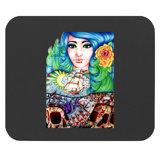 Land Ahoy  : Disney princess tattoo Shirt,  Princess tattoo vintage t shirt, Disney princess tattoo Gift Fan S-5XL Mouse Pads