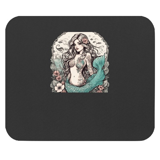 Mermay Cottagecore Vintage Mermaid - Girl With Tattoo  : Disney princess tattoo Shirt,  Princess tattoo vintage t shirt, Disney princess tattoo Gift Fan S-5XL Mouse Pads
