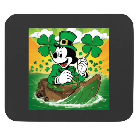 St Patricks Day Steamboat Willie  SALE!! Mickey Retro Disney Shirt, Mickey Checkered Shirt, Vintage Disney, Retro Mickey, Mickey Gift S-5XL Mouse Pads