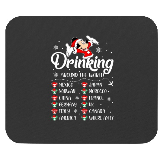 Drinking Around The World Christmas  SALE!! Mickey Retro Disney Shirt, Mickey Checkered Shirt, Vintage Disney, Retro Mickey, Mickey Gift S-5XL Mouse Pads