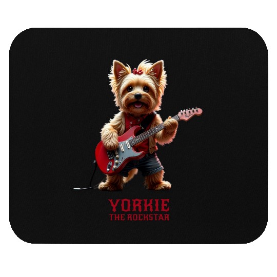 Yorkie the Rockstar Mouse Pads