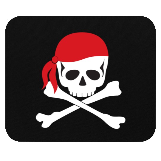 White Skull & Crossbones Mouse Pads
