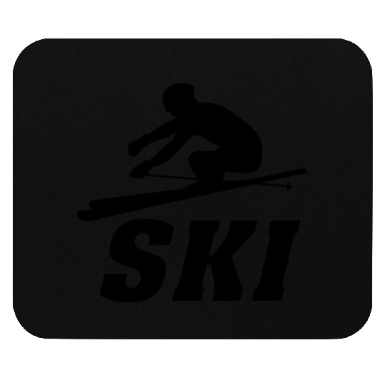 Ski, ski, skiing, après ski, freeski, winter Mouse Pads