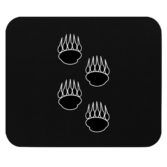 Black Bear Paw Prints Mouse Pads