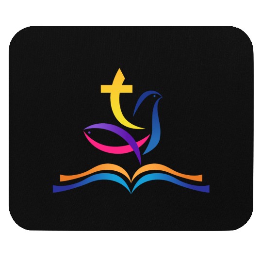 religion dove fish cross Mouse Pads