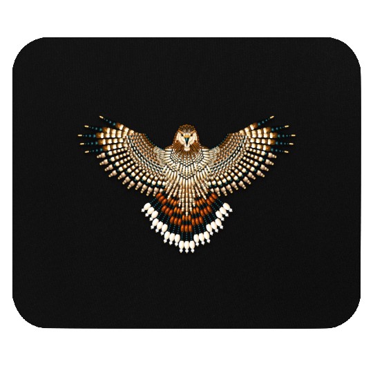 Beaded Red-Tailed Hawk Mouse Pads