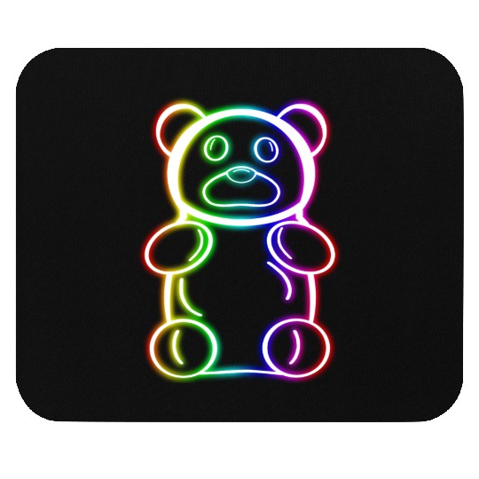 Neon Rainbow Gummy Bear Mouse Pads