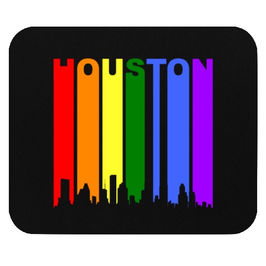 Houston Texas Rainbow Skyline LGBT Gay Pride Mouse Pads
