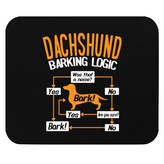 Dachshund Barking Logic Mouse Pads
