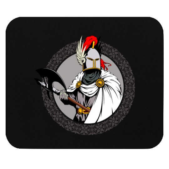 ancient warrior Sparta ax helmet raincoat pattern Mouse Pads