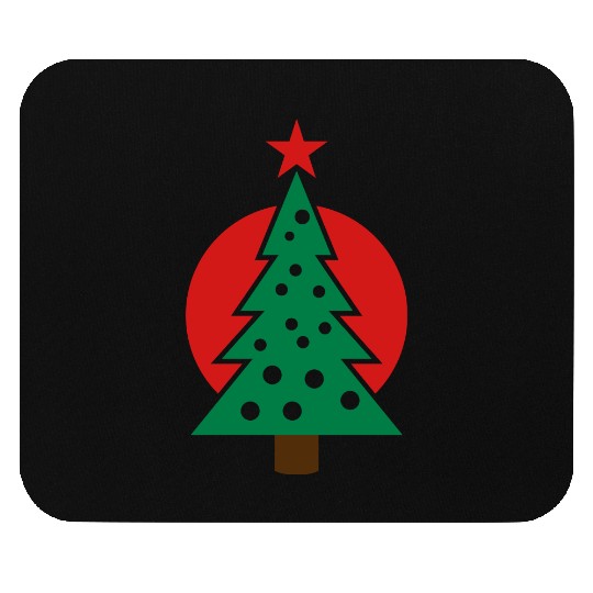 christmas tree with circle Mouse Pads