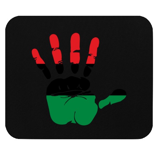 Pan African Flag Hand Print Sign Afro- American Mouse Pads