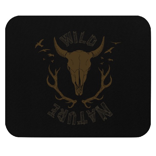 buffalo skull Mouse Pads