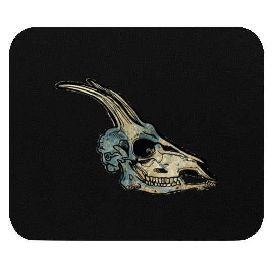 Capricorn skull Mouse Pads