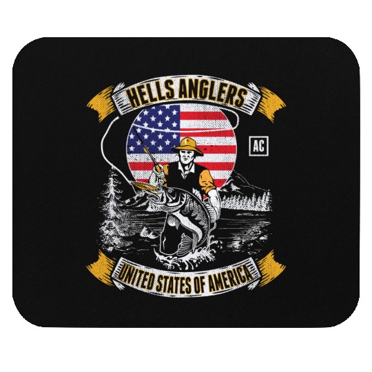 HELLS ANGLERS USA fishermen angler used look Mouse Pads