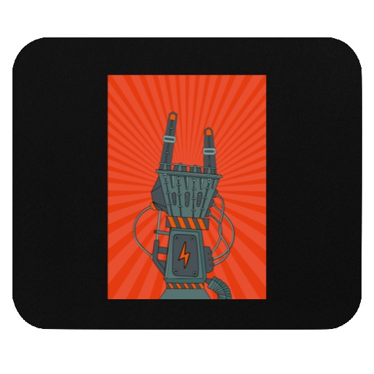 hard rock horns robot Mouse Pads