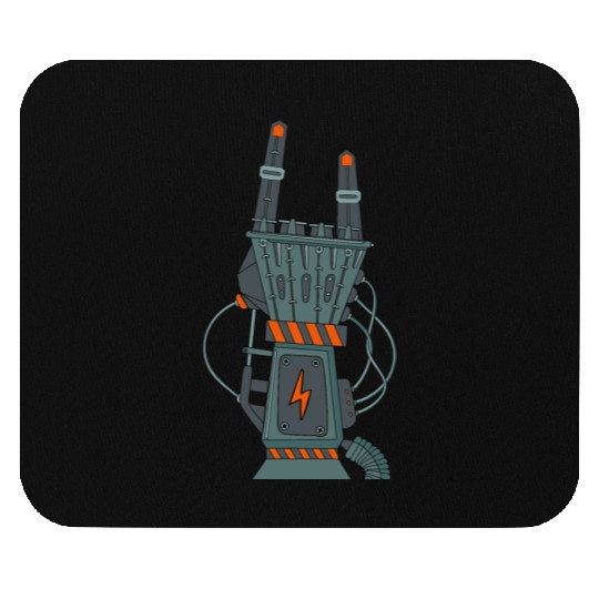 hard rock horns robot Mouse Pads