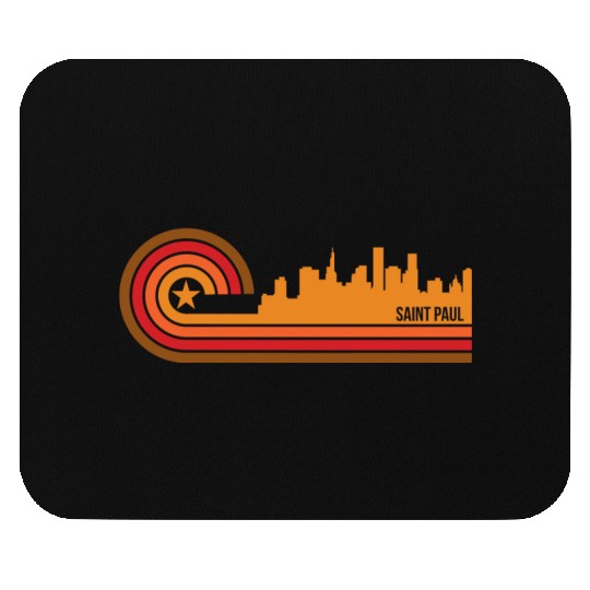 Retro Style Saint Paul Minnesota Skyline Mouse Pads