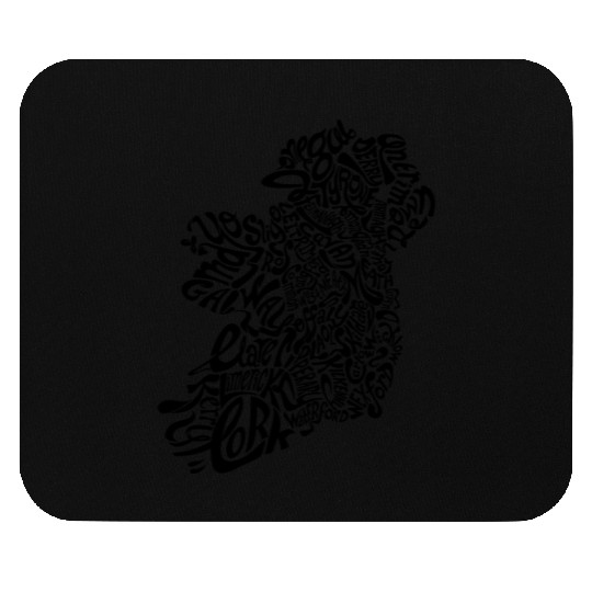Ireland Typography Map Mouse Pads