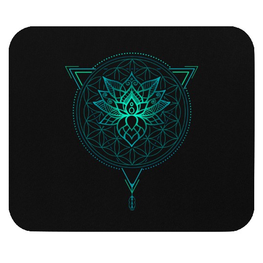 Lotus of Life Mandala in Geometric Mouse Pads