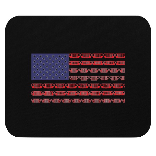 Flag of the United States jeep Mouse Pads