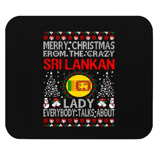 Merry Christmas From Sri Lankan Lady Ugly Sweater Mouse Pads