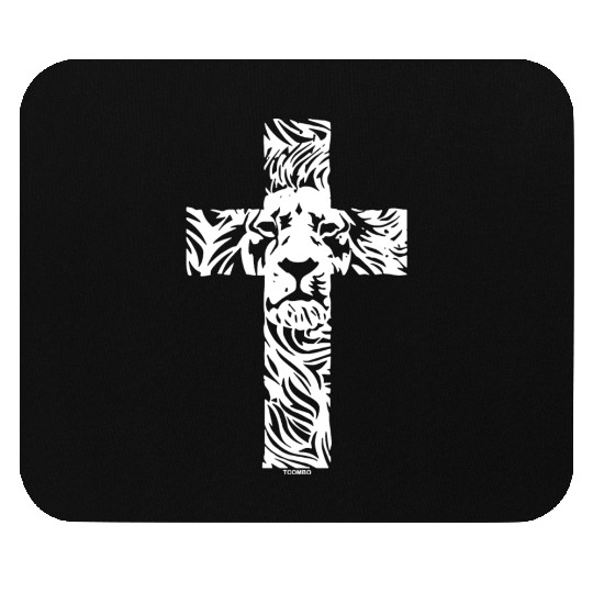 Lion Cross Religious Christian Rasta Mouse Pads
