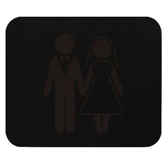 Bride And Groom Silhouette Mouse Pads