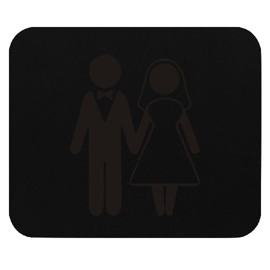 Bride And Groom Silhouette Mouse Pads