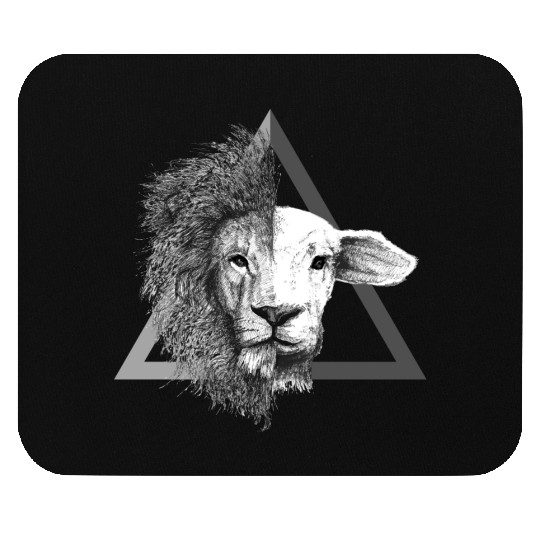 Christian,Bible Quote,Lion and Lamb Mouse Pads