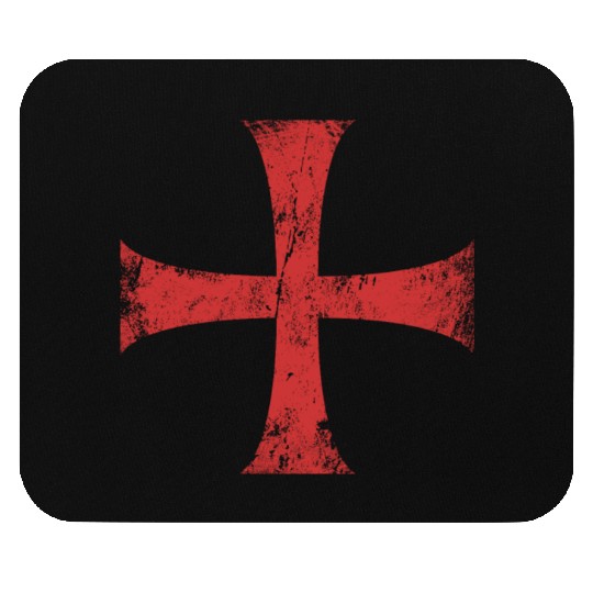 Distressed Crusader Knights Templar Cross Mouse Pads