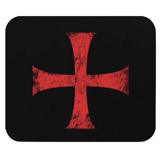 Distressed Crusader Knights Templar Cross Mouse Pads