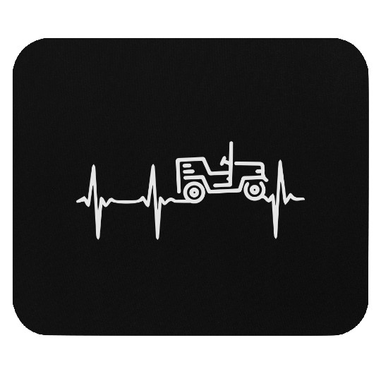 Heart Beat Jeep Mouse Pads