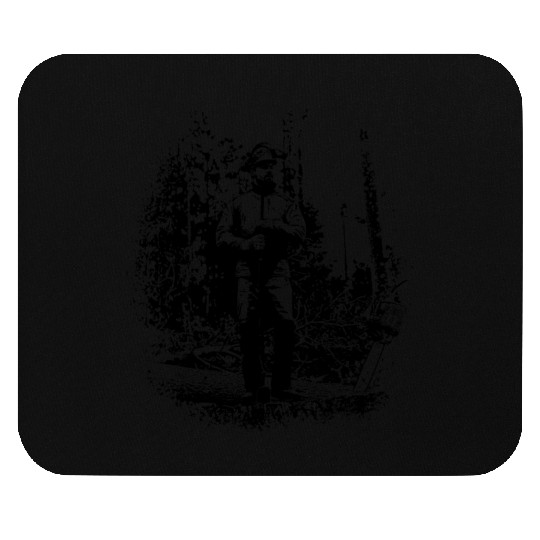 Forestry worker in timber harvest Mouse Pads