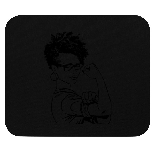Black Strong Woman African American We Can Do It Mouse Pads