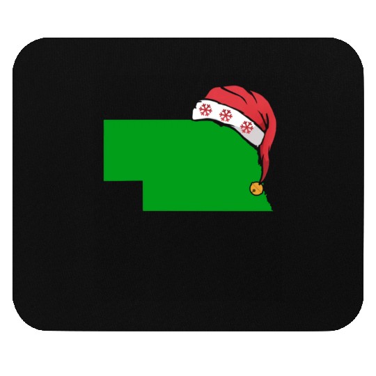 Nebraska Christmas Cute Christmas Gift Green US State Mouse Pads
