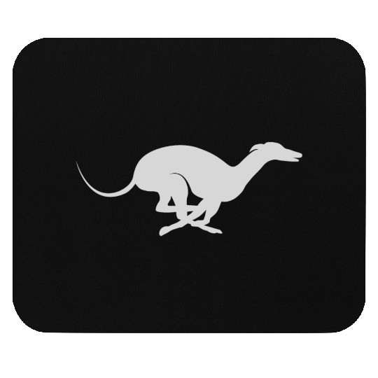 Light Grey Running Greyhound X Racer Track Dog Mouse Pads