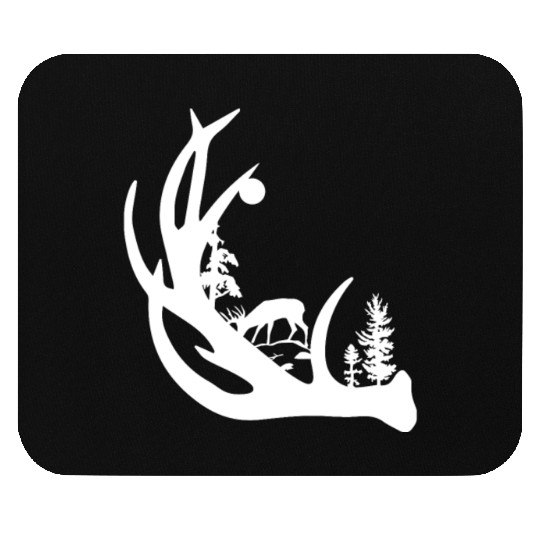 Deer Antler with Buck forest Mouse Pads