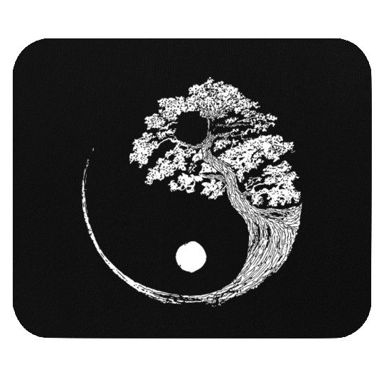 Yin Yang Bonsai Tree Japanese Buddhist Zen Mouse Pads