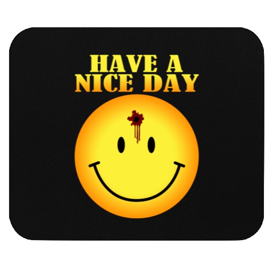 smiley face bullet hole Mouse Pads