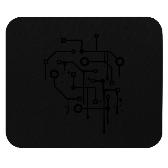 square frame shield circuit wire data microchip ci Mouse Pads