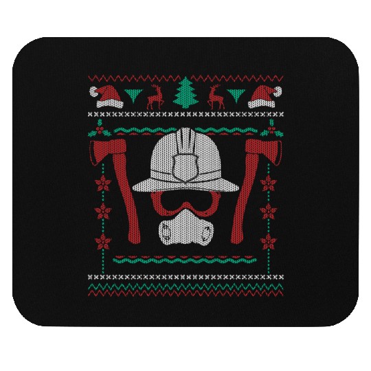 Ugly Christmas Firefighter Xmas Gift & Present Mouse Pads