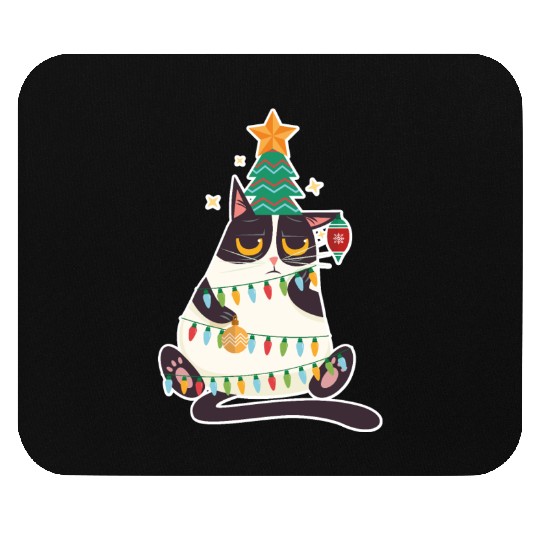 Christmas Tree Cat Mouse Pads Christmas Xmas Holiday
