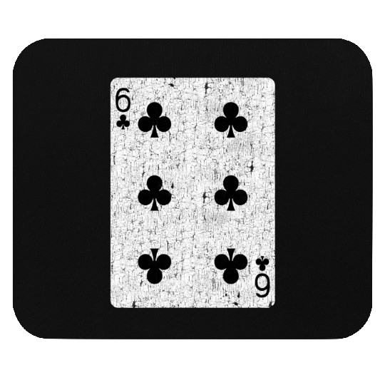 six of clubs playing card Mouse Pads